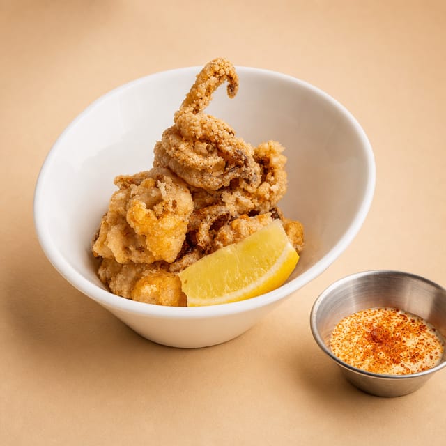 Geso Karaage (Squid).